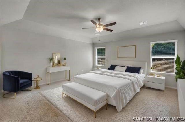 11439 N 162nd E Ave, Owasso, OK 74055 - carpeted bedroom featuring baseboards and a ceiling fan