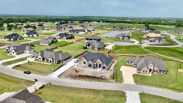 17806 S 46 E Ave, Bixby, OK 74008 - aerial view of property and surrounding area featuring a nearby body of water and nearby suburban area