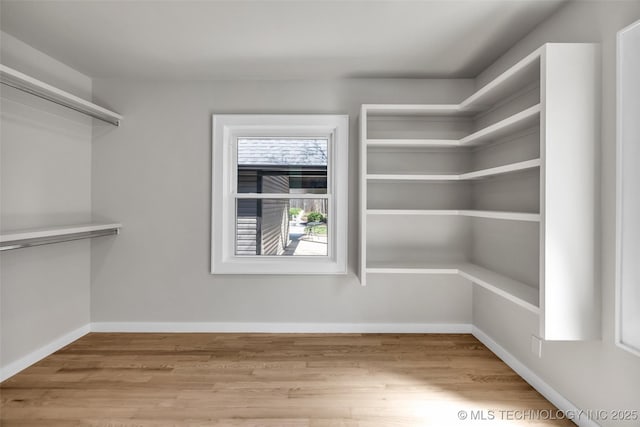 spacious closet featuring wood finished floors
