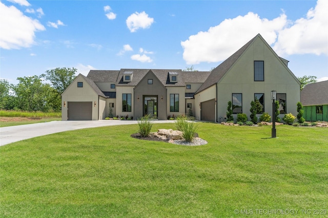 17822 E Patriot Dr, Owasso, OK 74055 - view of front facade with concrete driveway, stucco siding, a shingled roof, and a front lawn