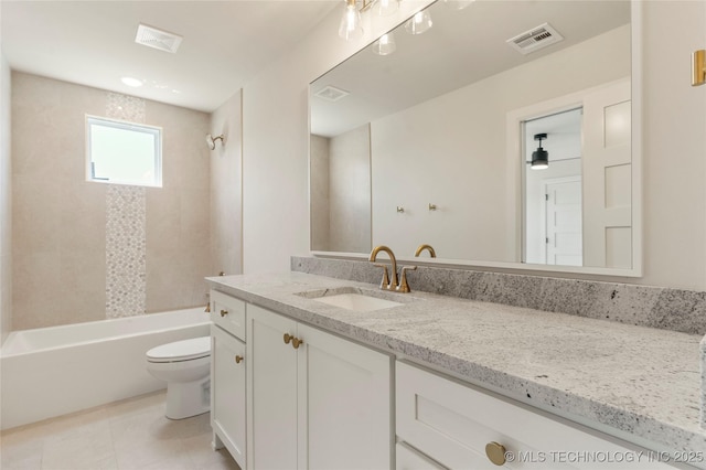 17822 E Patriot Dr, Owasso, OK 74055 - bathroom with vanity, shower / bath combination, and tile patterned floors