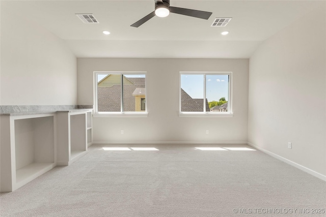 17822 E Patriot Dr, Owasso, OK 74055 - carpeted empty room with ceiling fan and recessed lighting