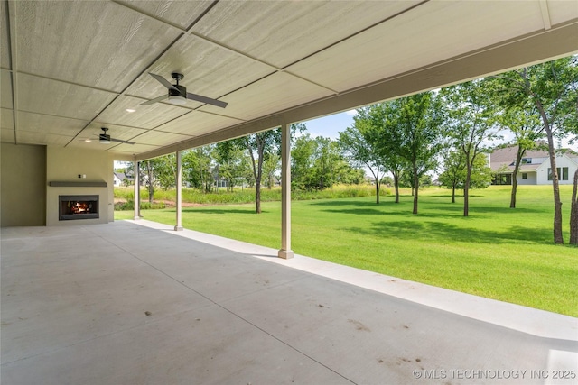 17822 E Patriot Dr, Owasso, OK 74055 - view of patio / terrace with ceiling fan
