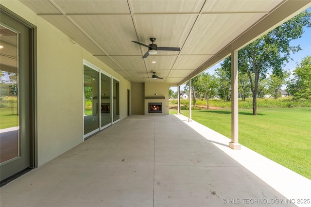 17822 E Patriot Dr, Owasso, OK 74055 - view of patio / terrace featuring ceiling fan