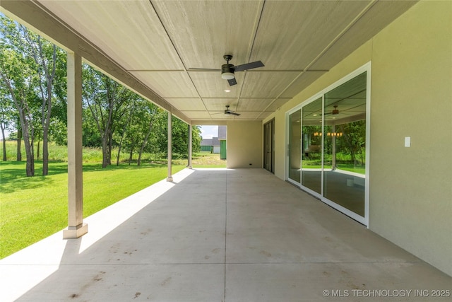 17822 E Patriot Dr, Owasso, OK 74055 - view of patio with ceiling fan