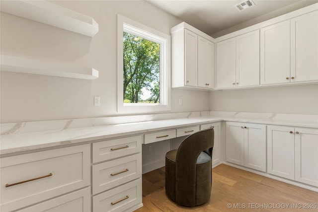 17822 E Patriot Dr, Owasso, OK 74055 - unfurnished office featuring built in desk and light wood-style floors
