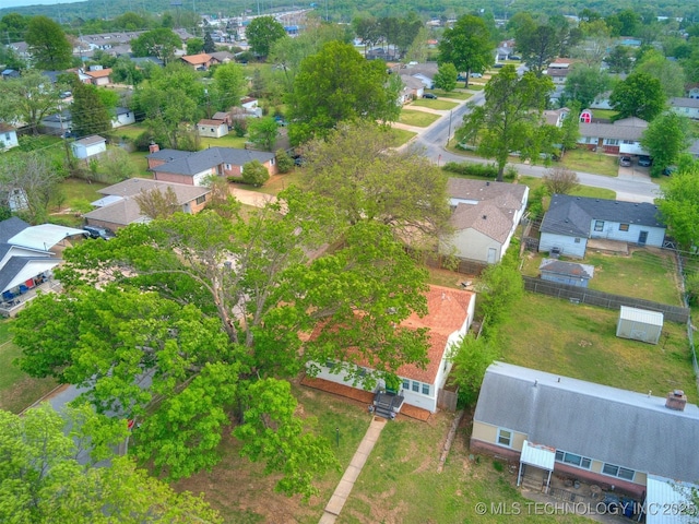 bird's eye view with a residential view