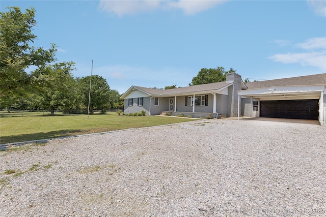 16893 E 116th St N, Owasso, OK 74055 - single story home featuring driveway, a chimney, an attached garage, and covered porch