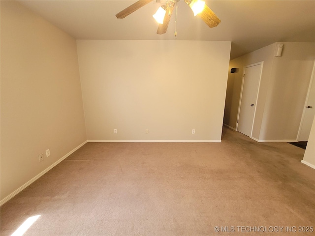 351 Hamilton Rd, Eufaula, OK 74432 - unfurnished room with carpet, baseboards, and ceiling fan