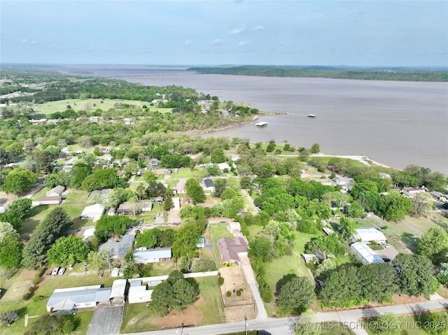 351 Hamilton Rd, Eufaula, OK 74432 - bird's eye view featuring a water view and a residential view