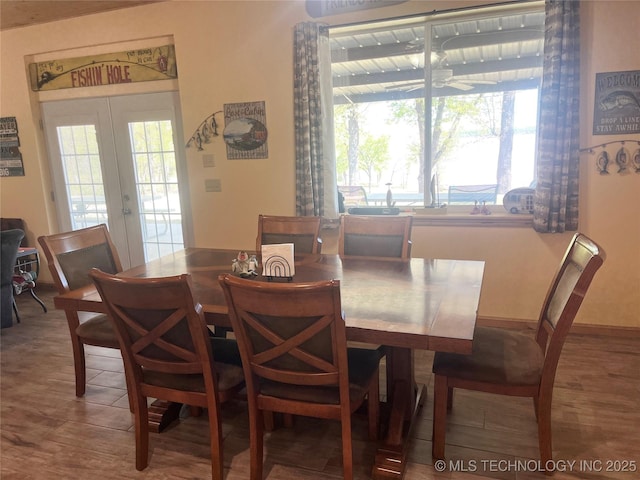 107349 S 4091st Rd, Checotah, OK 74426 - dining room featuring french doors and wood finished floors