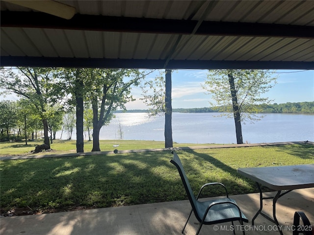 107349 S 4091st Rd, Checotah, OK 74426 - view of patio featuring a water view