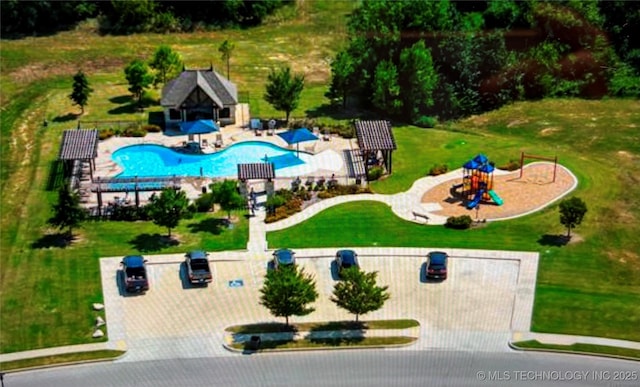 13010 E 125th Pl N, Collinsville, OK 74021 - drone / aerial view of a pool area