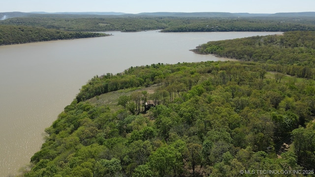 19690 W 892nd Rd, Park Hill, OK 74451 - drone / aerial view of a heavily wooded area and a nearby body of water