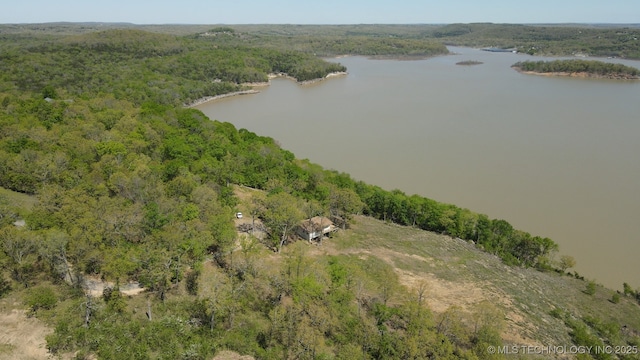 19690 W 892nd Rd, Park Hill, OK 74451 - aerial overview of property's location with a nearby body of water and a heavily wooded area