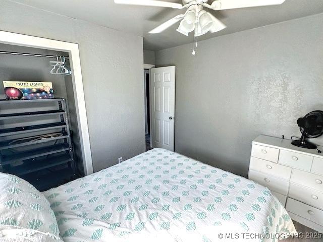 19690 W 892nd Rd, Park Hill, OK 74451 - bedroom with ceiling fan