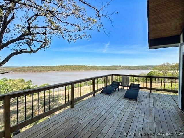 19690 W 892nd Rd, Park Hill, OK 74451 - deck featuring a water view