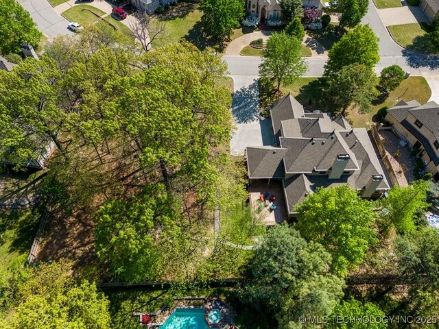 aerial view featuring a residential view
