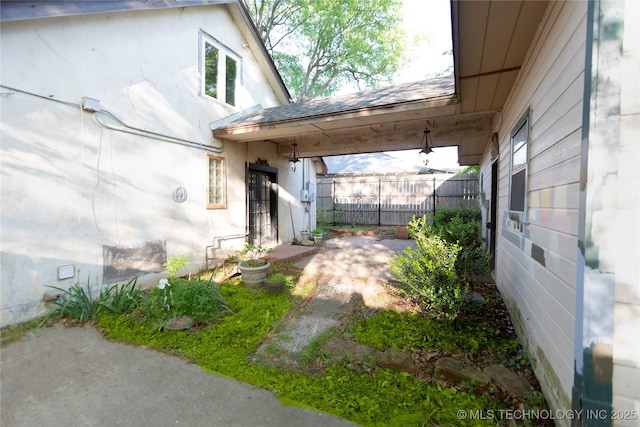 exterior space featuring fence