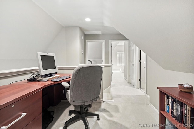 10135 S 78th E Ave, Tulsa, OK 74133 - home office with light colored carpet, baseboards, and recessed lighting