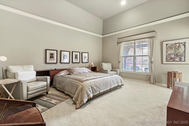 10135 S 78th E Ave, Tulsa, OK 74133 - carpeted bedroom with a towering ceiling and baseboards