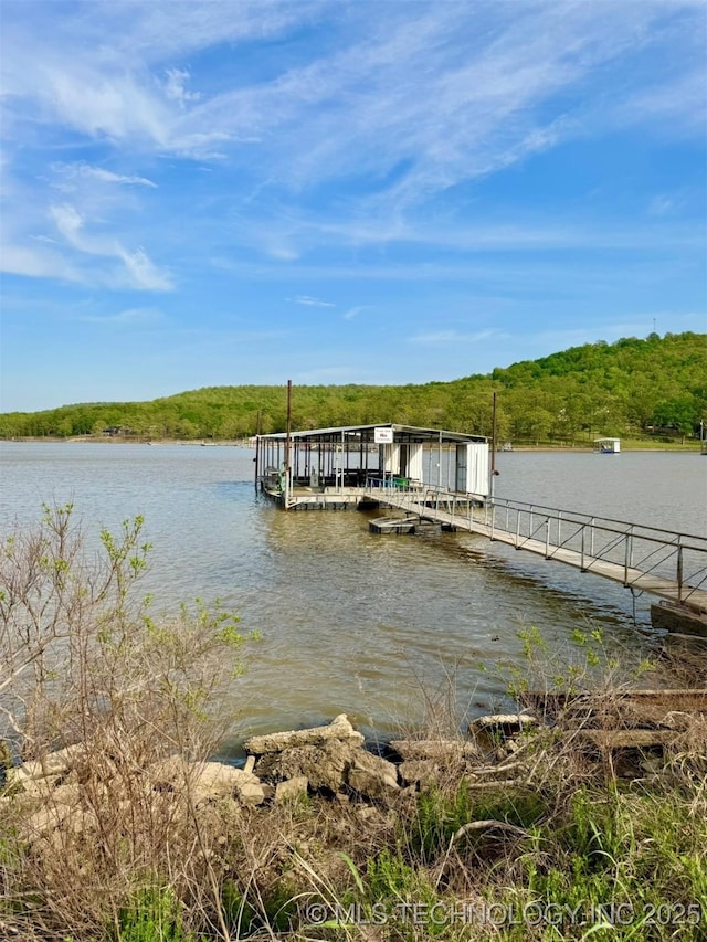 139 N Bk 1800 Rd, Stigler, OK 74462 - dock area featuring a water view and a forest view