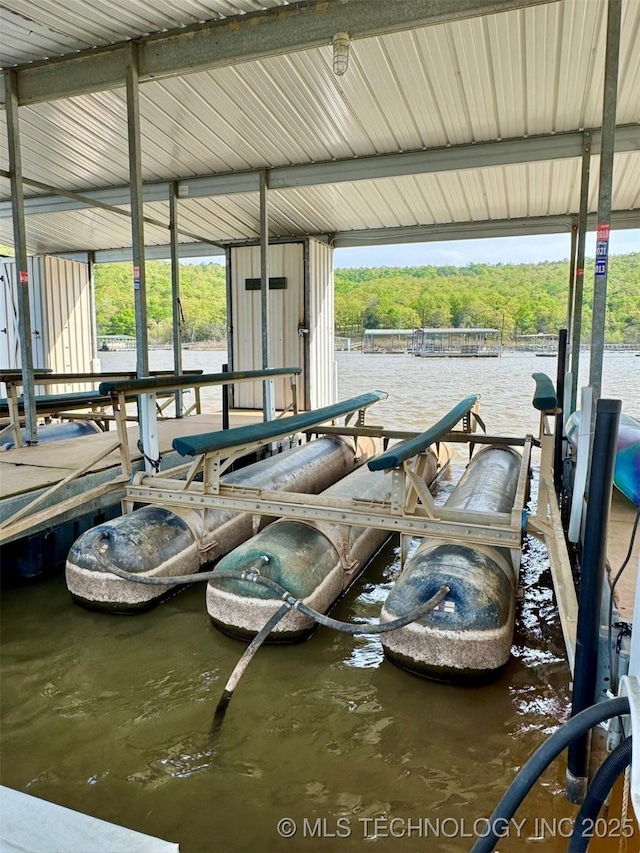 139 N Bk 1800 Rd, Stigler, OK 74462 - dock with boat lift and a water view