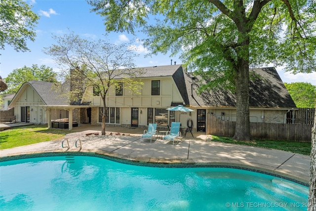 10421 S Richmond Pl, Tulsa, OK 74137 - view of swimming pool with fence, a fenced in pool, and a patio