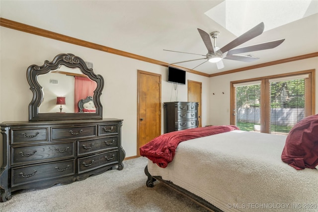 10421 S Richmond Pl, Tulsa, OK 74137 - carpeted bedroom with ceiling fan and ornamental molding