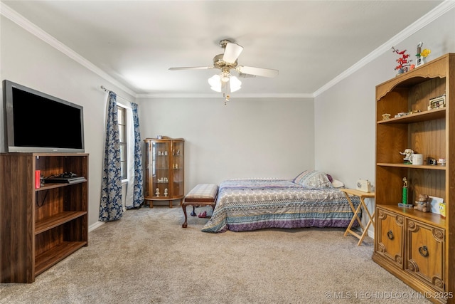 10421 S Richmond Pl, Tulsa, OK 74137 - carpeted bedroom featuring a ceiling fan and ornamental molding