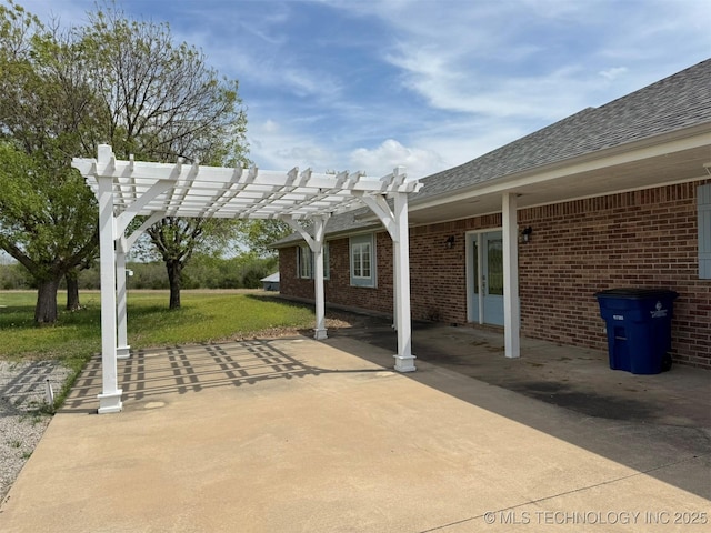 view of patio / terrace with a pergola