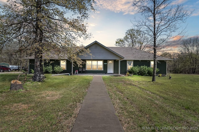 54555 E 340th Rd, Jay, OK 74346 - view of front of property with a porch, a shingled roof, and a front lawn