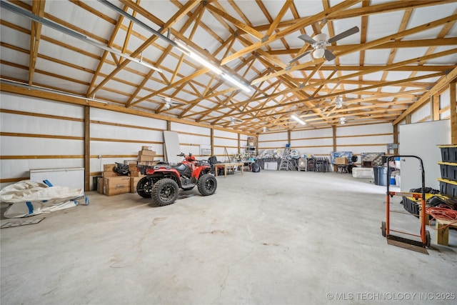 54555 E 340th Rd, Jay, OK 74346 - garage featuring a ceiling fan