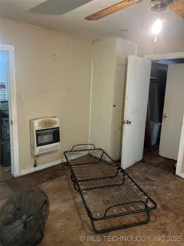 below grade area with heating unit