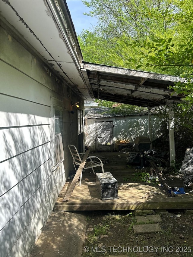 exterior space featuring a deck