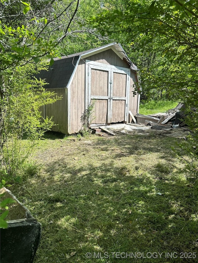 view of shed