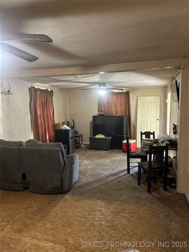 living room with carpet flooring