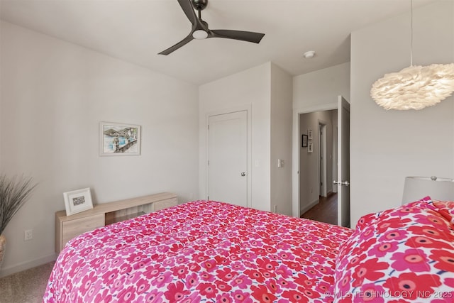 18576 N Jamestown Ave, Skiatook, OK 74070 - bedroom with a ceiling fan, baseboards, and carpet