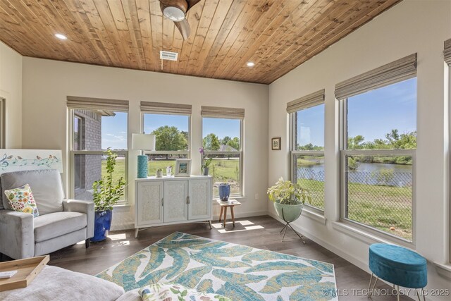 18576 N Jamestown Ave, Skiatook, OK 74070 - sunroom featuring a water view and visible vents
