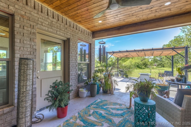 18576 N Jamestown Ave, Skiatook, OK 74070 - view of patio / terrace featuring a pergola and ceiling fan