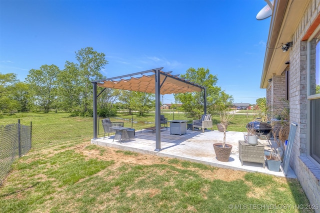 18576 N Jamestown Ave, Skiatook, OK 74070 - view of yard featuring a patio area, a pergola, and a fenced backyard