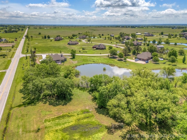 18576 N Jamestown Ave, Skiatook, OK 74070 - birds eye view of property with a water view and a rural view