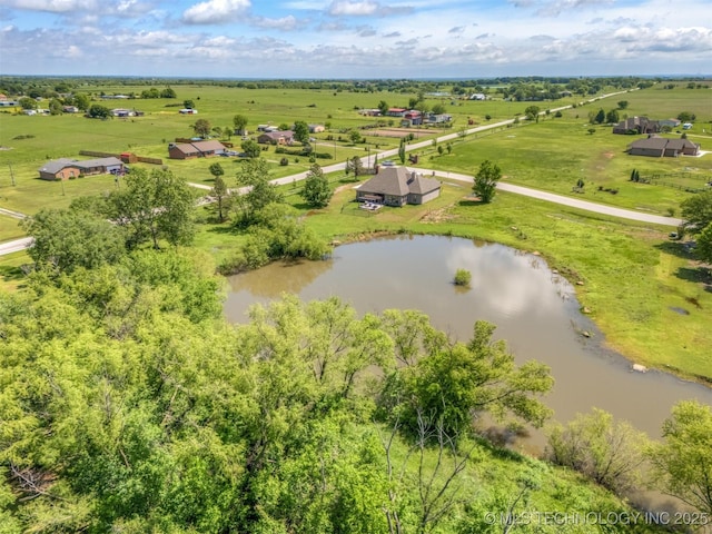 18576 N Jamestown Ave, Skiatook, OK 74070 - birds eye view of property with a water view and a rural view