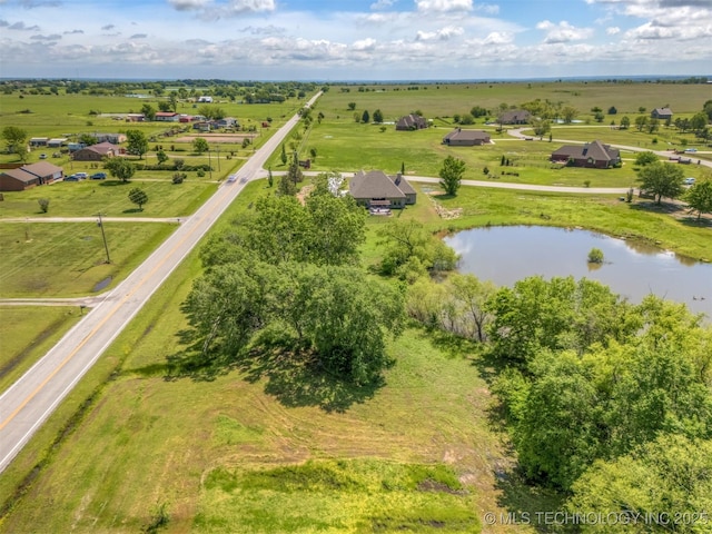 18576 N Jamestown Ave, Skiatook, OK 74070 - birds eye view of property featuring a water view and a rural view