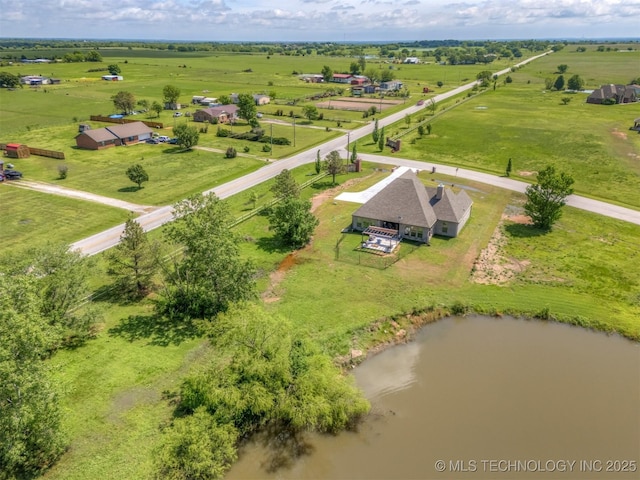 18576 N Jamestown Ave, Skiatook, OK 74070 - birds eye view of property featuring a water view and a rural view