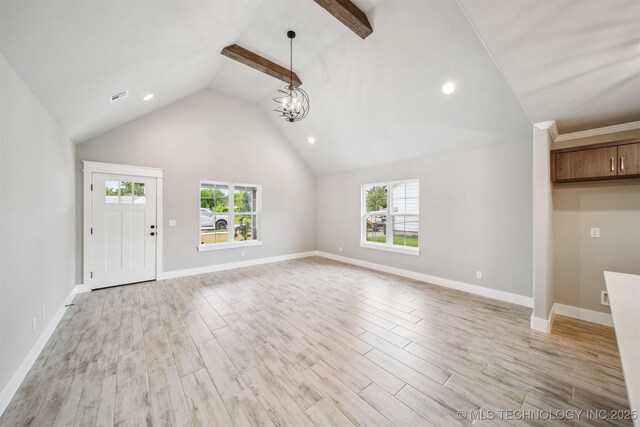 919 E 11th St, Claremore, OK 74017 - unfurnished living room with light wood-style floors, recessed lighting, and baseboards