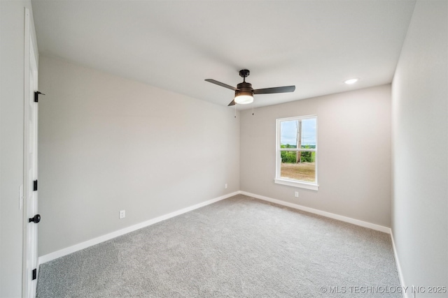 919 E 11th St, Claremore, OK 74017 - unfurnished room featuring carpet floors, a ceiling fan, baseboards, and recessed lighting