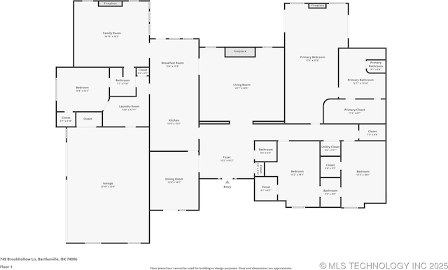 749 Brookhollow Ln, Bartlesville, OK 74006 - plan