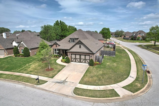 929 S 71st St, Broken Arrow, OK 74014 - view of front of property with brick siding, concrete driveway, a residential view, an attached garage, and roof with shingles