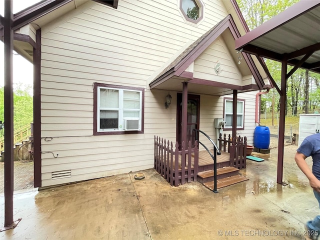 view of front of house with a patio area